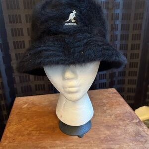 Kangol Black Furry Bucket Hat